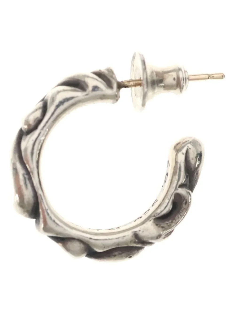 Chrome Hearts Hoop Scrool Scroll Earrings Silver